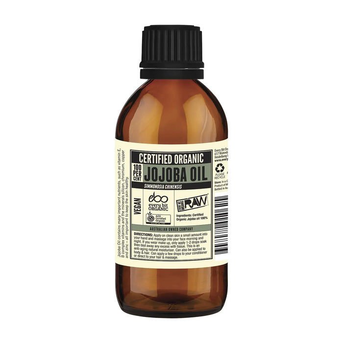 Every Bit Organic RAW Organic Jojoba Oil Label Wicked NRG