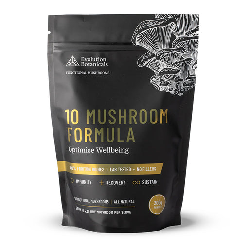 Evoluton Botanicals 10 Mushroom Formula Powder 200g Wicked NRG