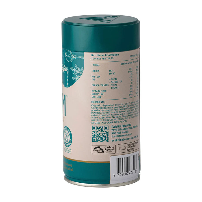 Evolution Botanicals EVO+ Karm Japanese Matcha Drink 150g Nutritional Panel Wicked NRG