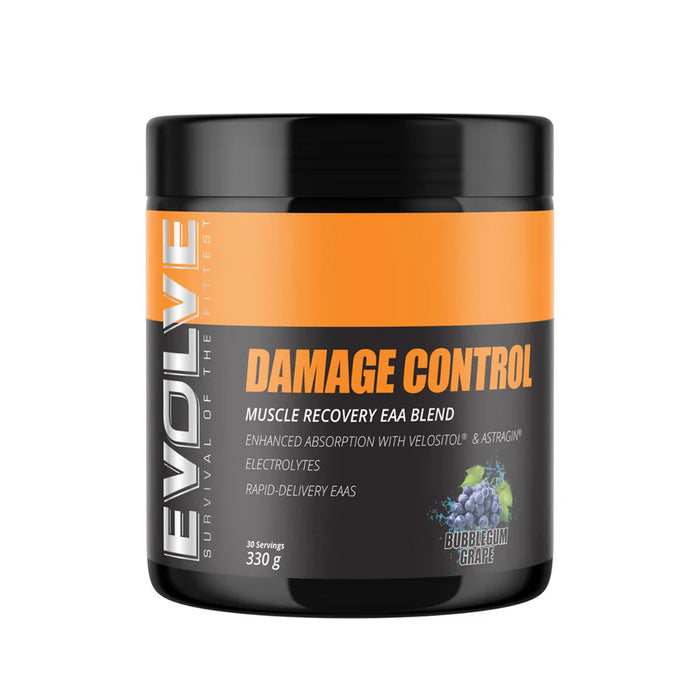 Evolve Nutrition, Evolve Damage Control + Electrolytes, Bubblegum Grape, 330g, 30 Serves, Wicked NRG