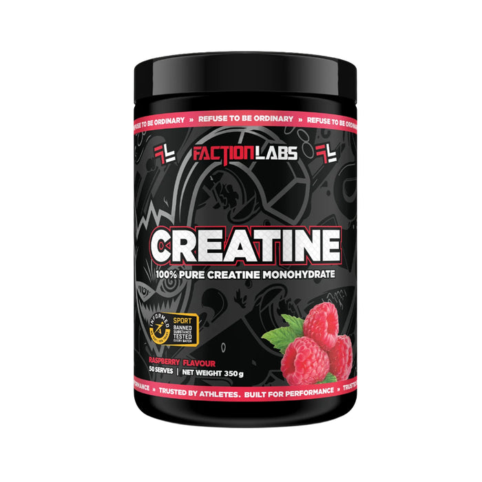 Faction Labs FL Creatine Monohydrate 350g Raspberry, 50 Serves Wicked NRG