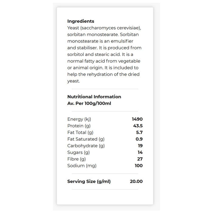 Fermex Natural Instant Yeast 125g Ingredients Wicked NRG