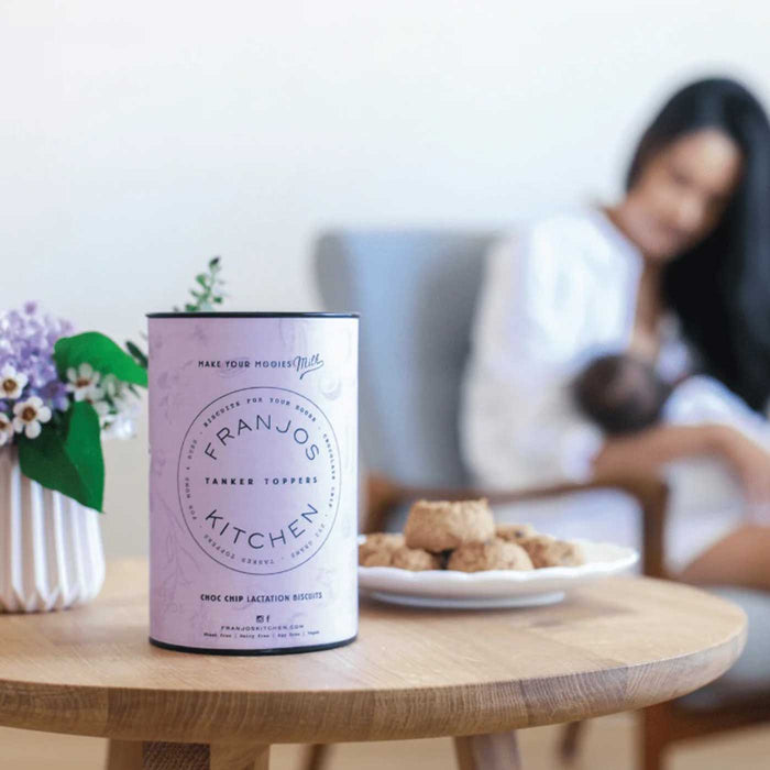 Franjos Kitchen Tanker Topper Biscuits with lady breastfeeding in background