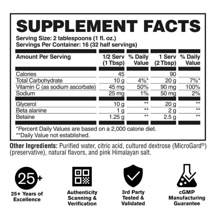 GAT Sport Nitraflex Glycerol 437ml Nutritional Panel Wicked NRG