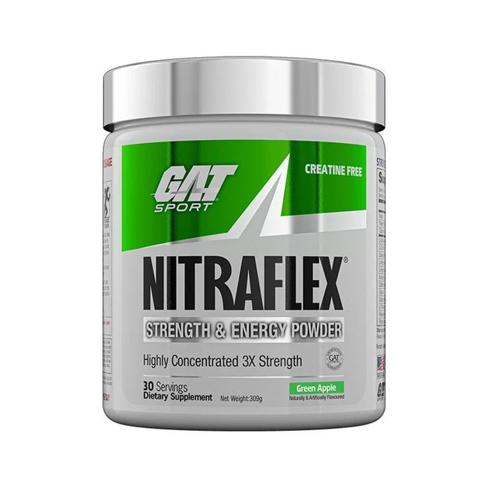GAT SPORT NITRAFLEX Green Apple 30 Servings 300grams Wicked NRG