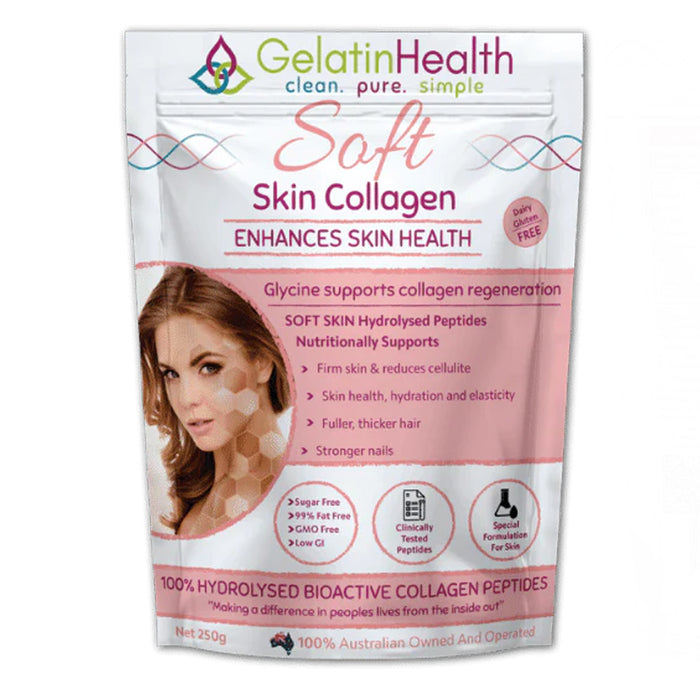 Gelatin Health Soft Skin Collagen 250 Grams Wicked NRG