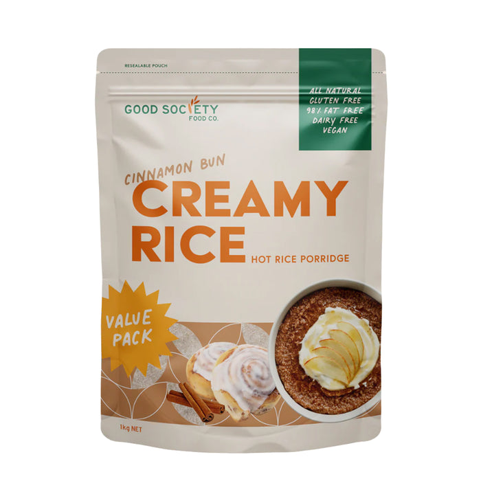 Good Society Food Co. Creamy Rice Cinnamon Bun 1kg Wicked NRG
