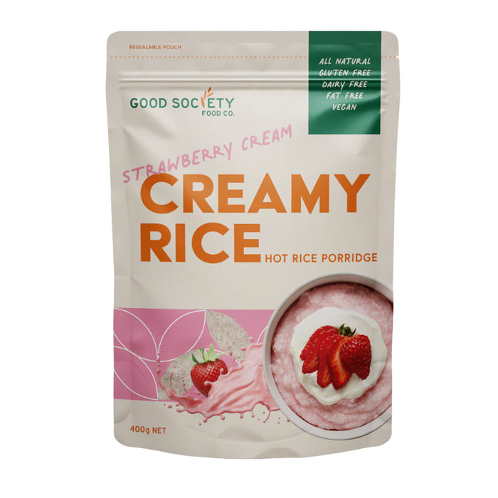 Good Society Food Co. Creamy Rice Strawberry Cream 400g Wicked NRG