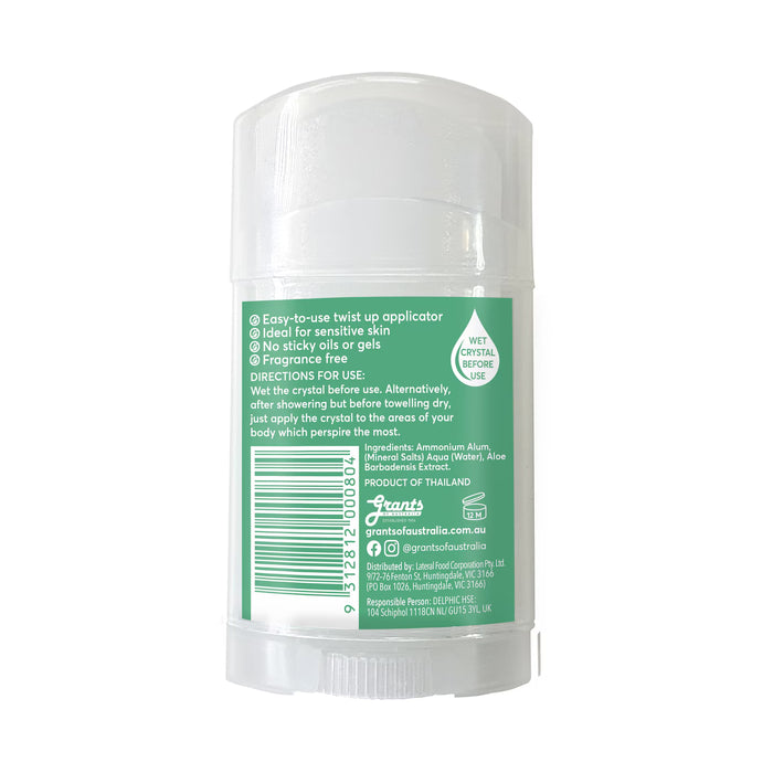 Grants Crystal Deodorant - Aloe Vera - 100g Ingredients Wicked NRG