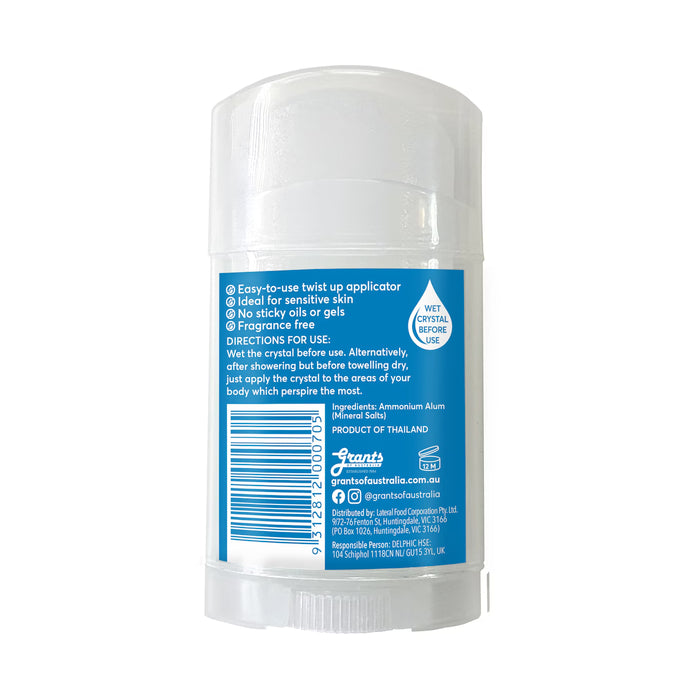 Grants Crystal Deodorant Natural - 100g Ingredients Wicked NRG