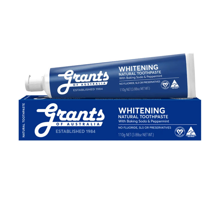 Grants Of Australia Natural Toothpaste Whitening with Baking Soda & Peppermint 110g Wicked NRG