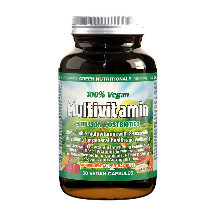 Green Nutritionals 100% Vegan Multivitamin Capsules 60 Caps Wicked NRG