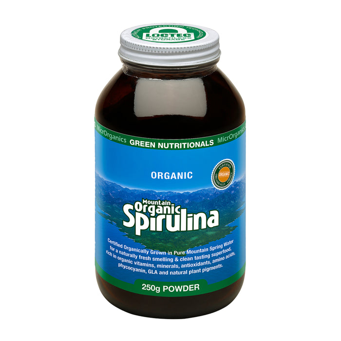 Green Nutritionals Mountain Organic Spirulina, 250 g Powder, Wicked NRG