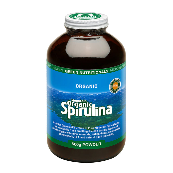 Green Nutritionals Mountain Organic Spirulina, 500 g Powder, Wicked NRG