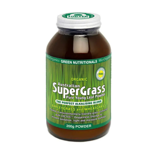 Green Nutritionals Australian Organic Supergrass Glass Jar Front