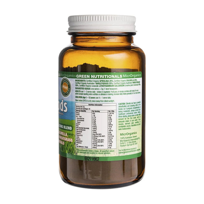 Green Nutritionals Organic Green Superfoods Powder Ingredients Wicked NRG