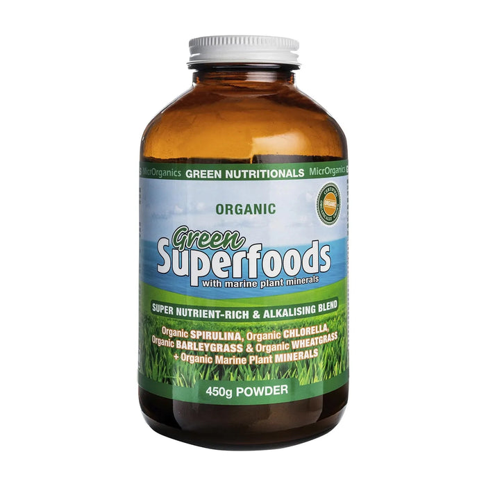Green Nutritionals Organic Green Superfoods Powder 450g Wicked NRG