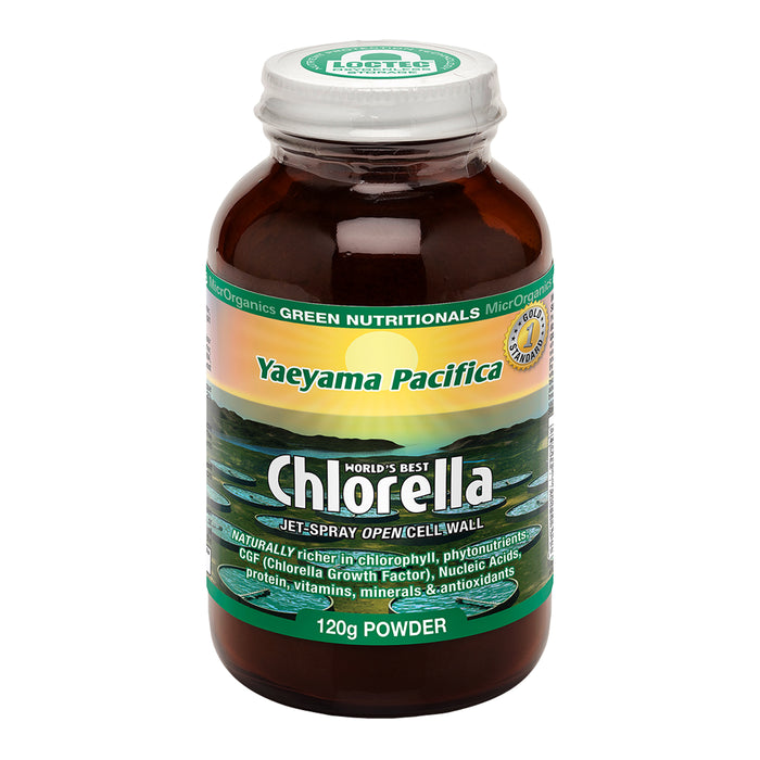 Green Nutritionals Yaeyama Pacifica Chlorella 120g Powder, Wicked NRG