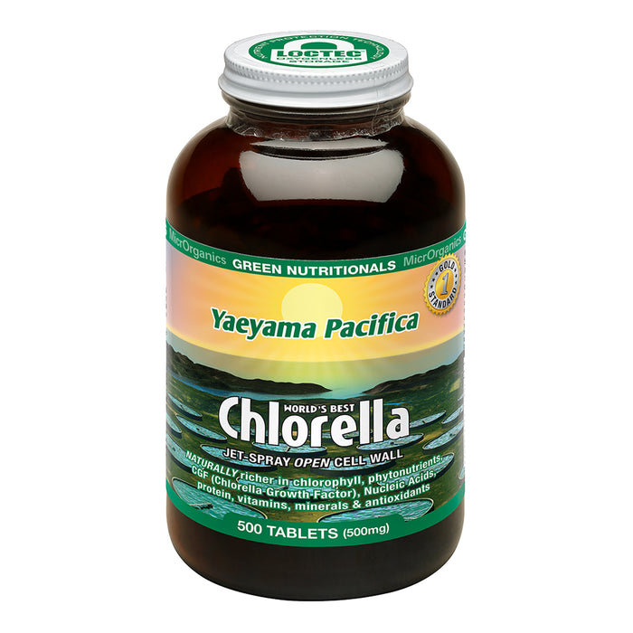 Green Nutritionals Yaeyama Pacifica Chlorella 500 Tablets, Wicked NRG