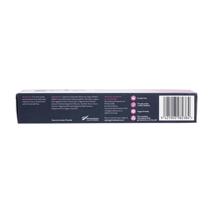 Grin Strengthening Toothpaste Mint 100g Ingredients Wicked NRG