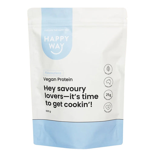 Happy Whey Vegan Unflavoured Protein Powder 500g Wicked NRG