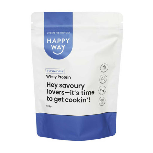 Happy Way Flavourless Whey Protein Powder Packet Front
