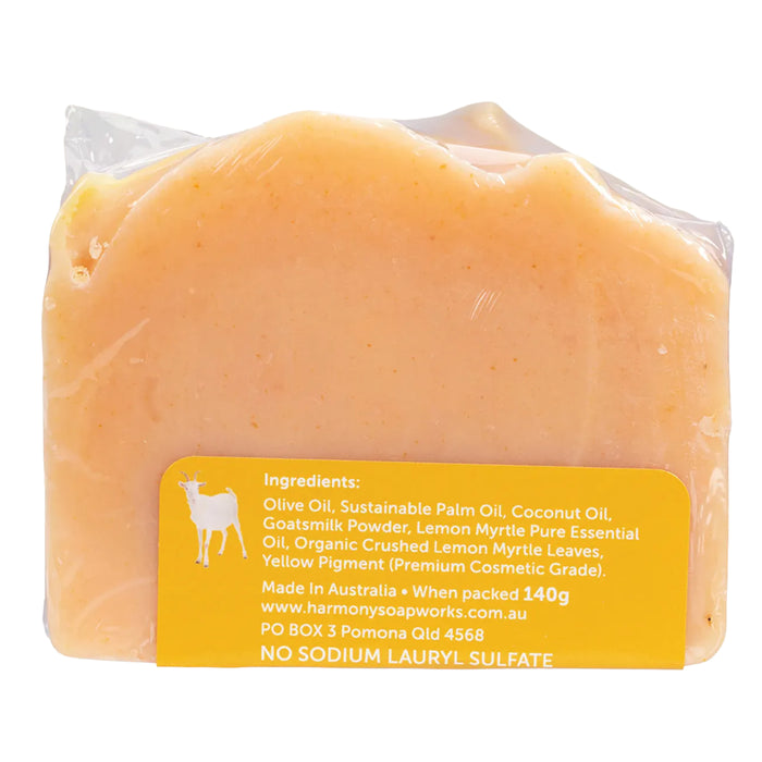 Harmony Soapworks Goat's Milk Soap Lemon Myrtle 140g Ingredients Wicked NRG