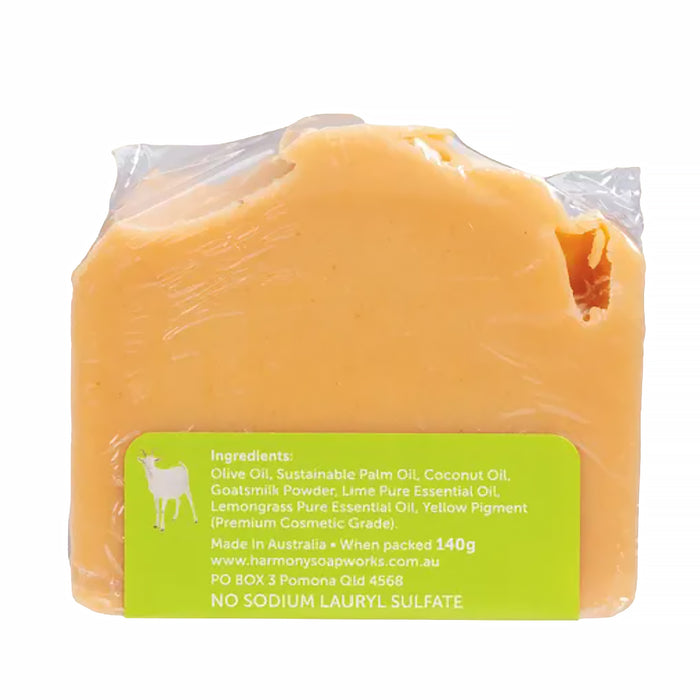 Harmony Soapworks Goat's Milk Soap Lime & Lemongrass 140g Ingredients Wicked NRG
