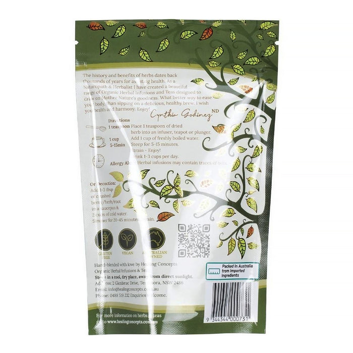 Healing Concepts Organic Valerian tea 50g Nutritional Panel, Wicked NRG