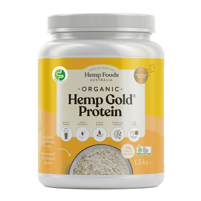 Hemp Foods Australia Organic Hemp Gold Protein 1.5kg Wicked NRG