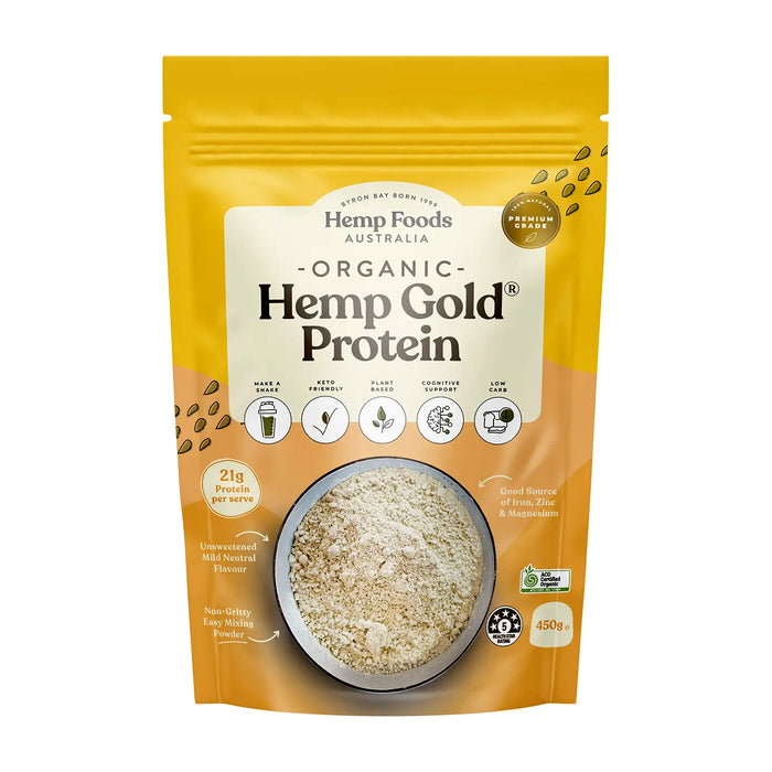 Hemp Foods Australia Organic Hemp Gold Protein 450g Wicked NRG