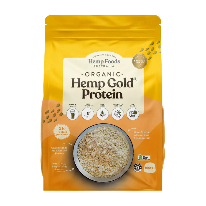 Hemp Foods Australia Organic Hemp Gold Protein 900g Wicked NRG
