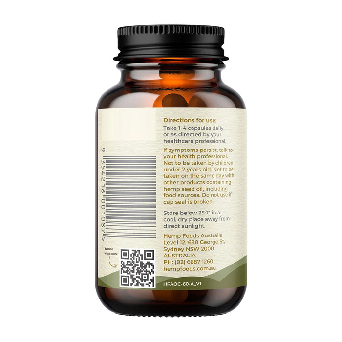 Hemp Foods Australia Plant Based Omega Hemp Seed Oil 60 Softgels Directions Wicked NRG