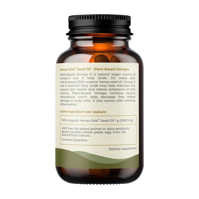 Hemp Foods Australia Plant Based Omega Hemp Seed Oil 60 Softgels Ingredients Wicked NRG