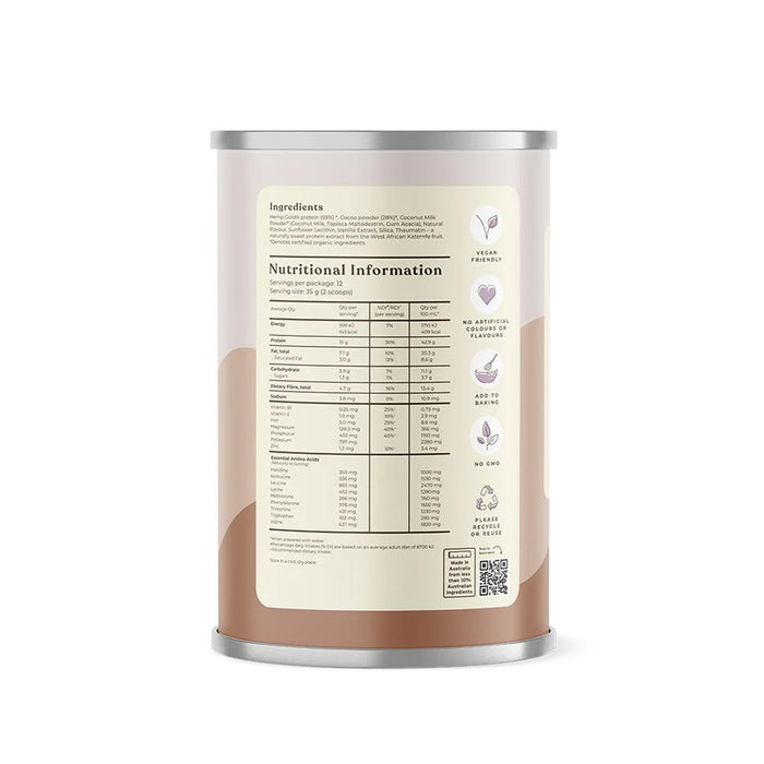 Hemp Foods Australia Hemp Protein Shake Chocolate Flavour 420g Wicked NRG.jpg