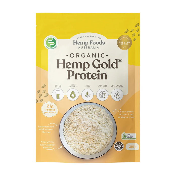Hemp Foods Australia Organic Hemp Gold Protein 210g Wicked NRG