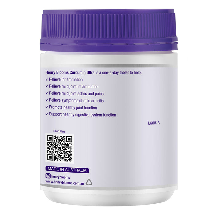 Henry Blooms Curcumin Ultra 30 vegetarian tablets benefits Wicked NRG