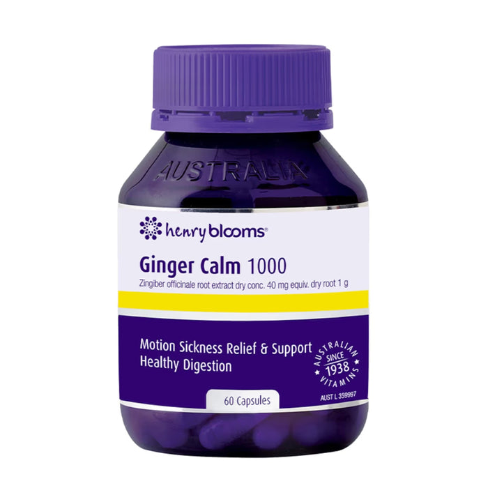 Henry Blooms Ginger Calm 1000mg 60 Capsules Wicked NRG