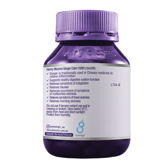 Henry Blooms Ginger Calm 1000mg 60 Capsules benefits Wicked NRG