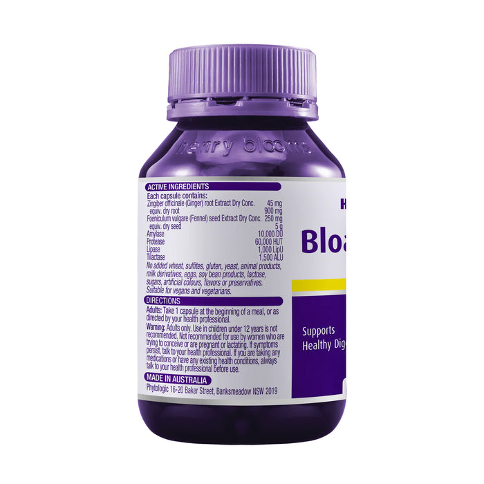 Henry Blooms HerbGUT Bloat Away 60 Capsules, Ingredients, Wicked NRG