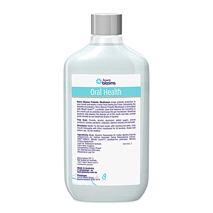 Henry Blooms Probiotic Mouth Wash 375 ML Ingredients Wicked NRG