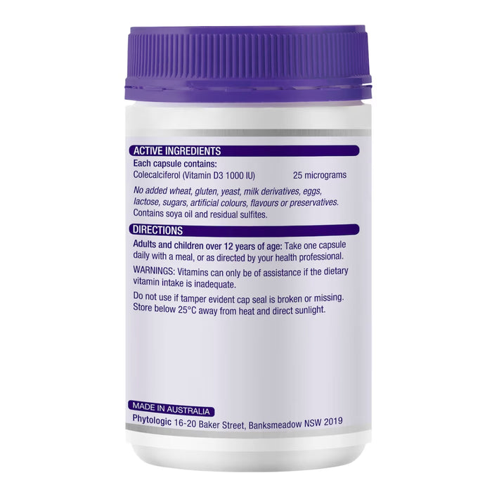 Henry Blooms Vitamin D3 1000IU 400 Capsules ingredients Wicked NRG