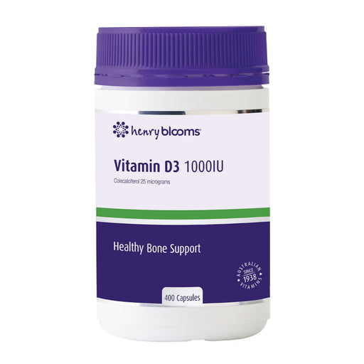 Henry Blooms Vitamin D3 1000IU 400 Capsules Wicked NRG