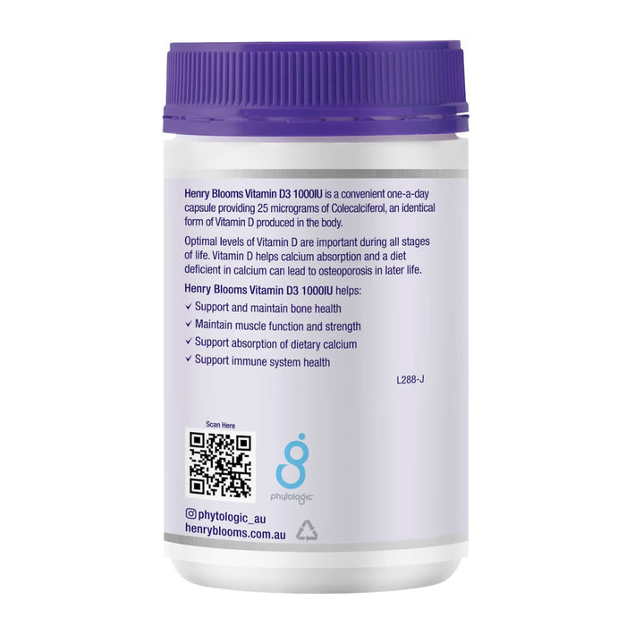 Henry Blooms Vitamin D3 1000IU 400 Capsules Benefits Wicked NRG