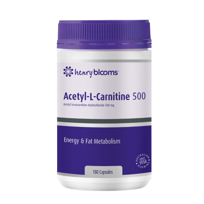 Henry Blooms Acetyl L-Carnitine 500 180 Capsules Wicked NRG