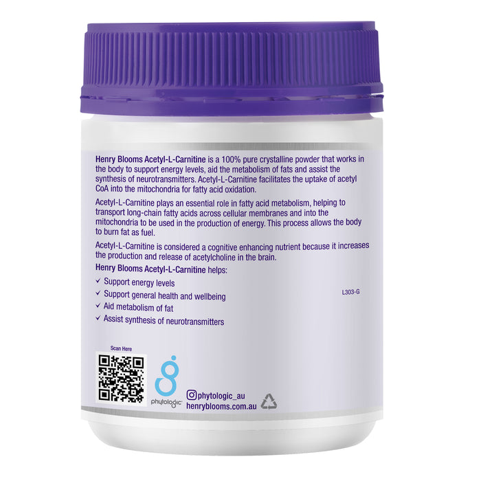 Henry Blooms Acetyl L-Carnitine 500 250g Powder Directions Wicked NRG