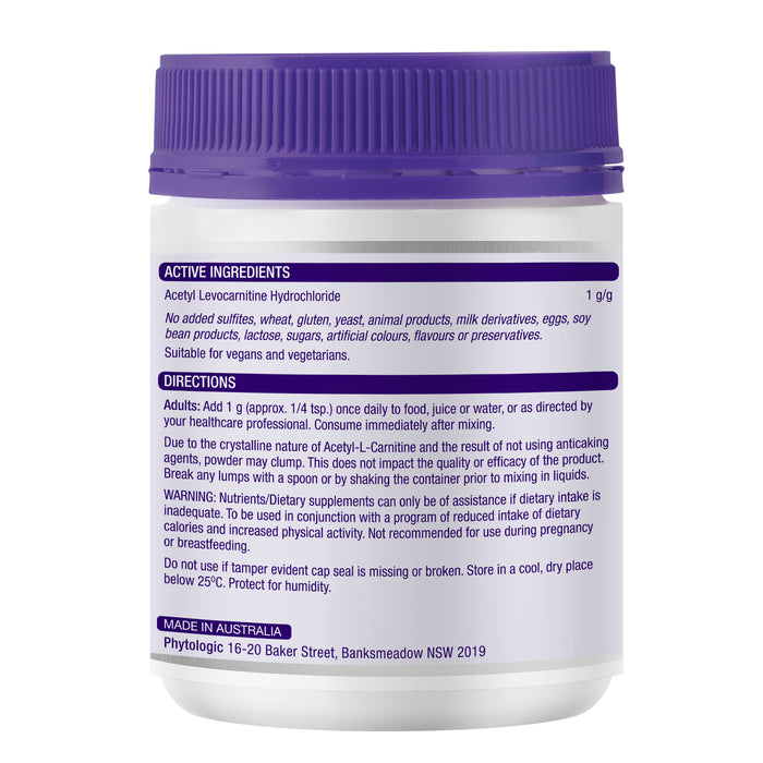 Henry Blooms Acetyl L-Carnitine 500 250g Powder Nutritional Panel Wicked NRG