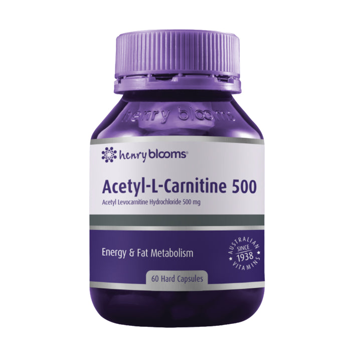 Henry Blooms Acetyl L-Carnitine 500 60 Capsules Wicked NRG