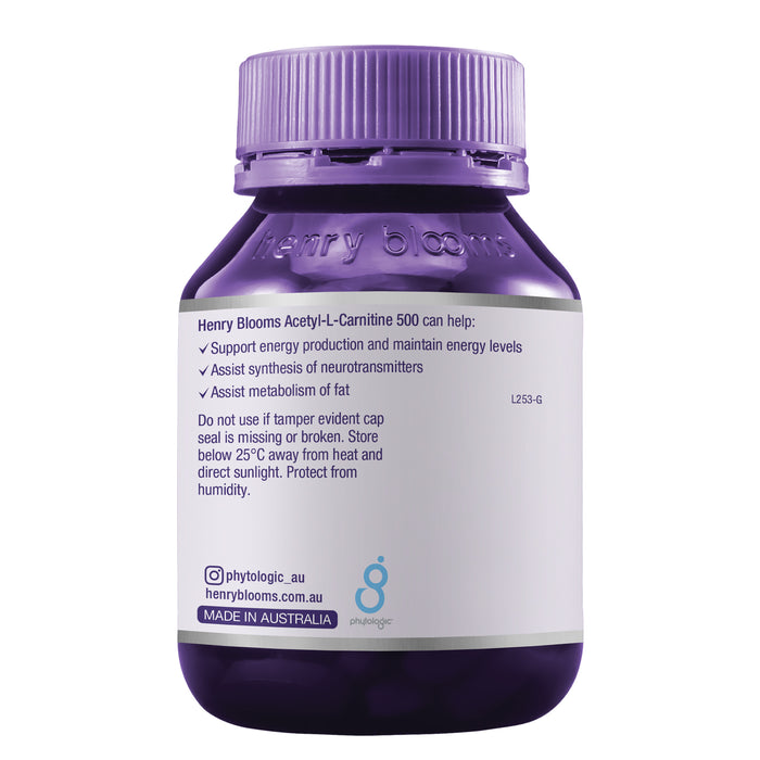 Henry Blooms Acetyl L-Carnitine 500 Directions Wicked NRG
