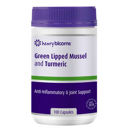 Henry Blooms Green Lipped Mussel and Turmeric 100 capsules Wicked NRG